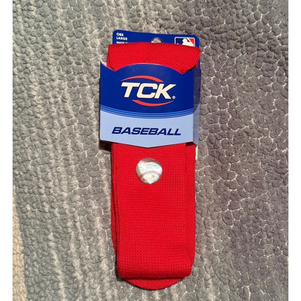 TCK Baseball Socks Scarlet Red MLB Official Multi Sport Tube Socks Large NOS